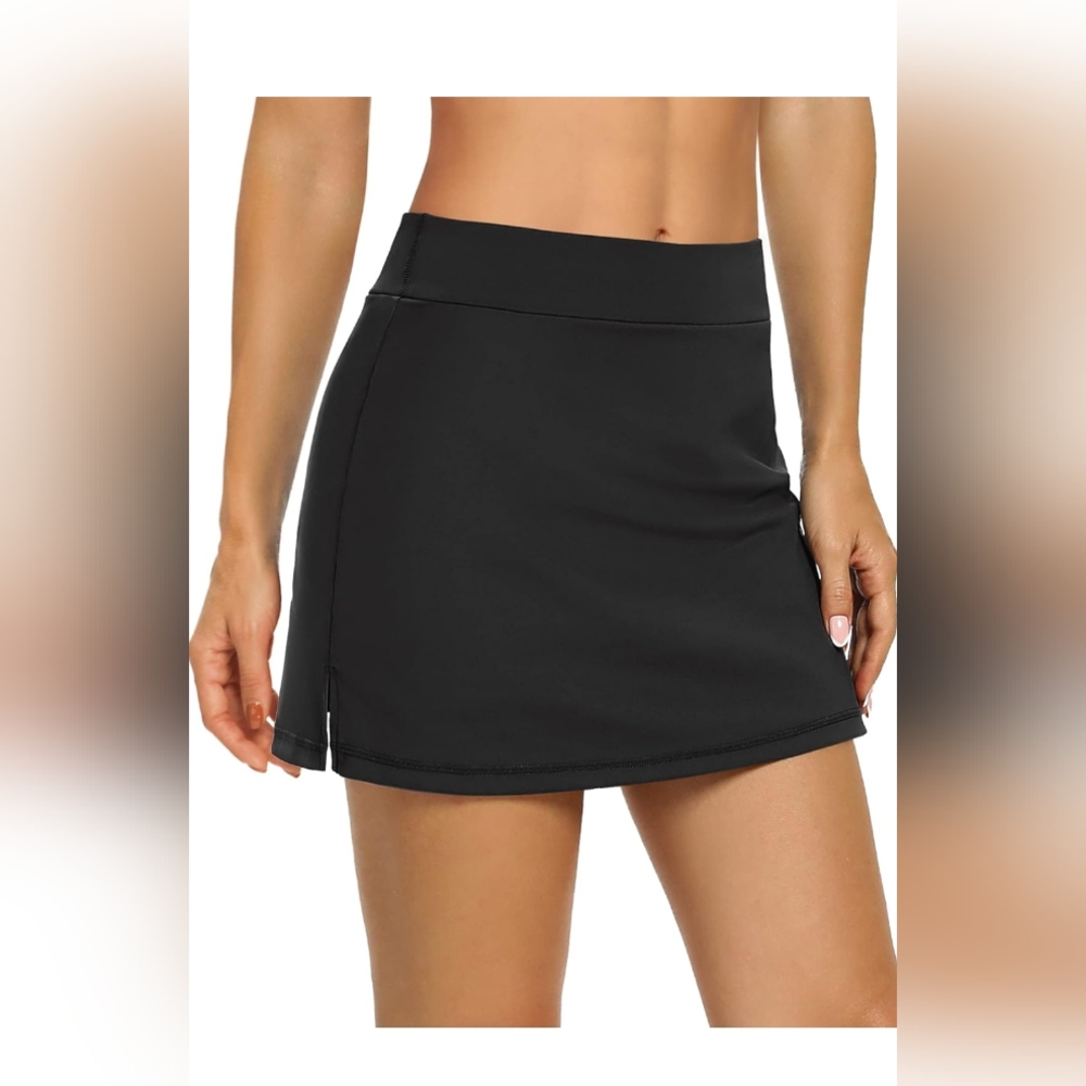 Black Athletic Mini Skort